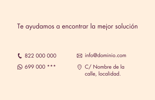 Diseño trasera de la tarjeta de visita con fondo beige