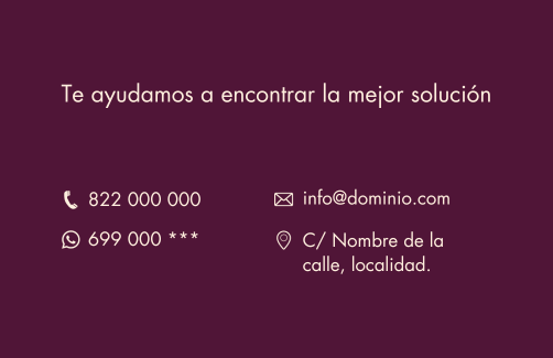 Diseño trasera de la tarjeta de visita con fondo morado