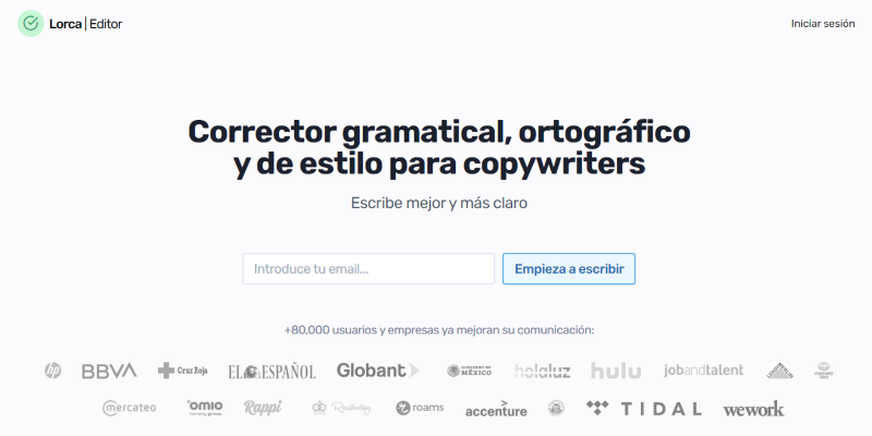 Captura de pantalla portada web Lorca Editor