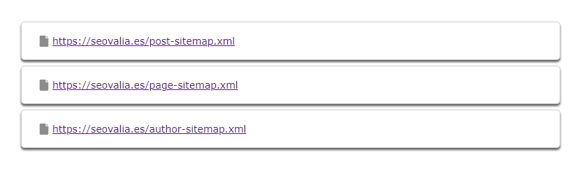Segmentos del Sitemap