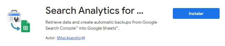 Extensión Search Analytics for Sheets