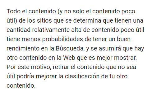 Fragmento directrices de calidad Google